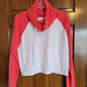 Forever 21 Cropped Cowl Neck Sweatshirt (Size L)